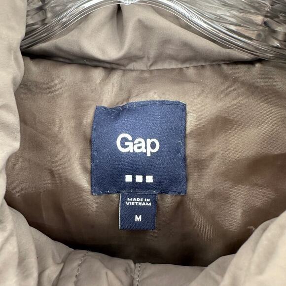Gap Brown Snap Zipper Front Closure Lined Puffer Vest Women's Size Medium FLAWED - Picture 8 of 12